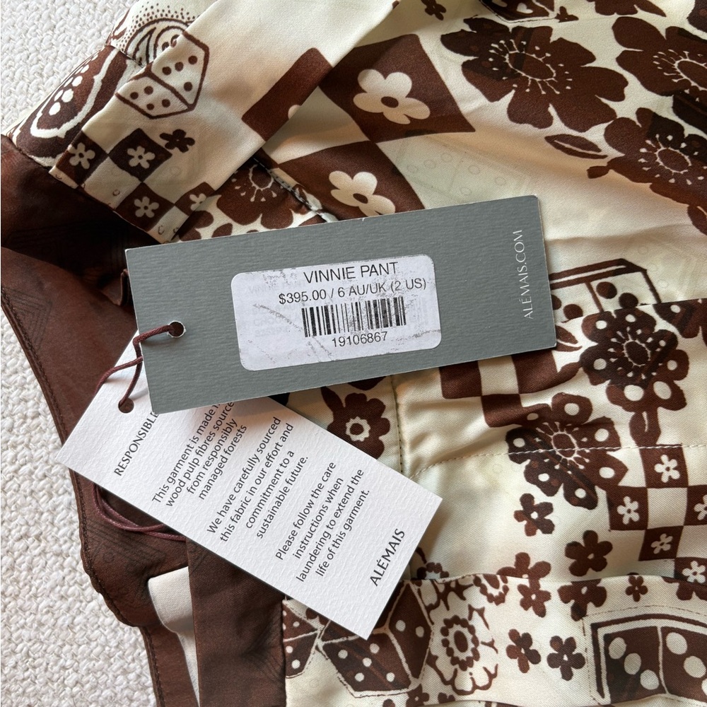 Alemais Brown and Cream Wide Leg Pants - Picture 4 of 6